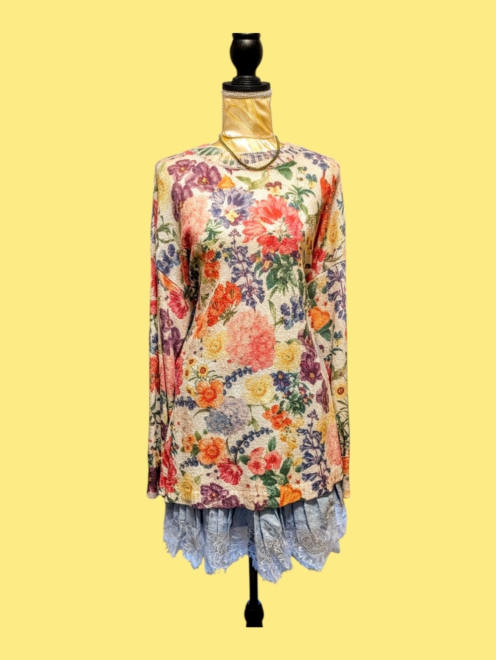 Floral Crewneck Sweater - Multicolor